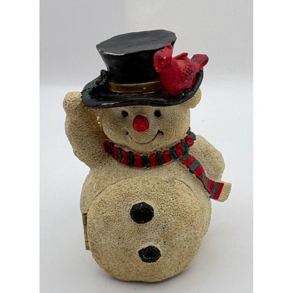 Vintge Snowman Figurine with Surprise Christmas Scene in Belly Mouse Tree - Picture 2 of 10